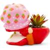 Silver Buffalo Strawberry Shortcake 4-Inch Ceramic Mini Planter with Artificial Succulent