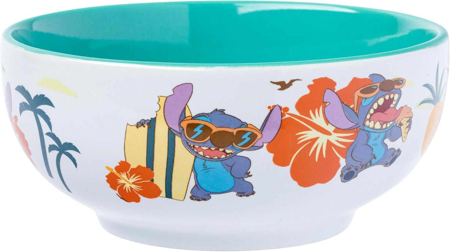 image:imageSilver Buffalo Disney Lilo and Stitch Tropical Ceramic Bowl with Color Changing Spoon Featuring Stitch 28 OuncesDisney Lilo and Stitch Tropical