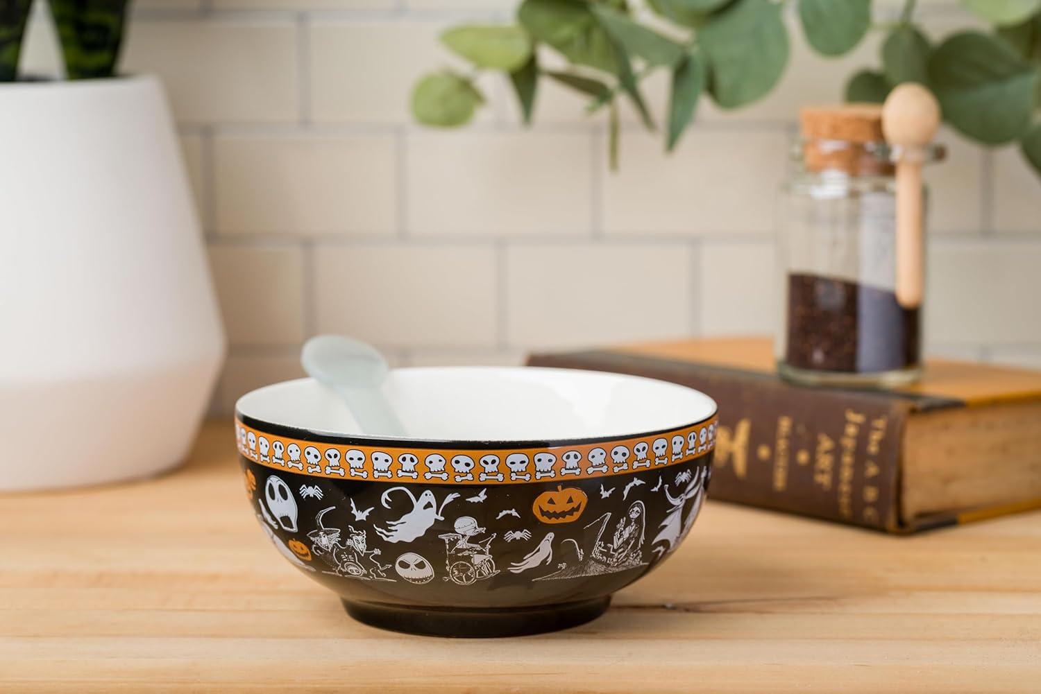 image:imageSilver Buffalo Disney Lilo and Stitch Tropical Ceramic Bowl with Color Changing Spoon Featuring Stitch 28 OuncesNightmare Before Christmas