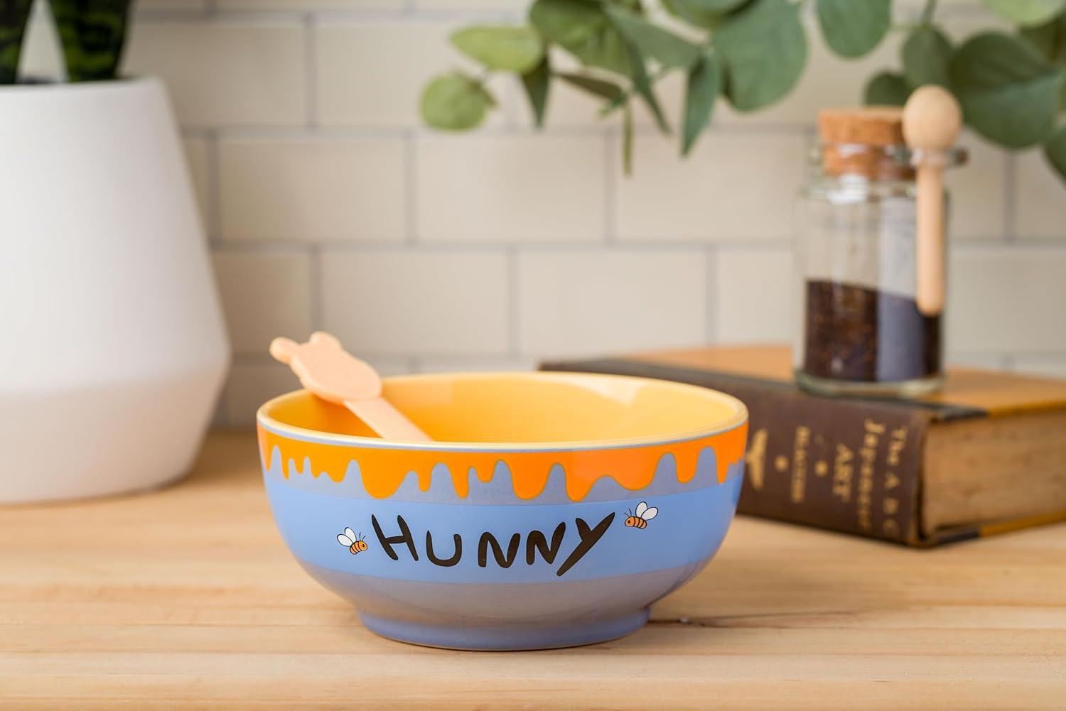 image:imageSilver Buffalo Disney Lilo and Stitch Tropical Ceramic Bowl with Color Changing Spoon Featuring Stitch 28 OuncesWinnie the Pooh Hunny Pot