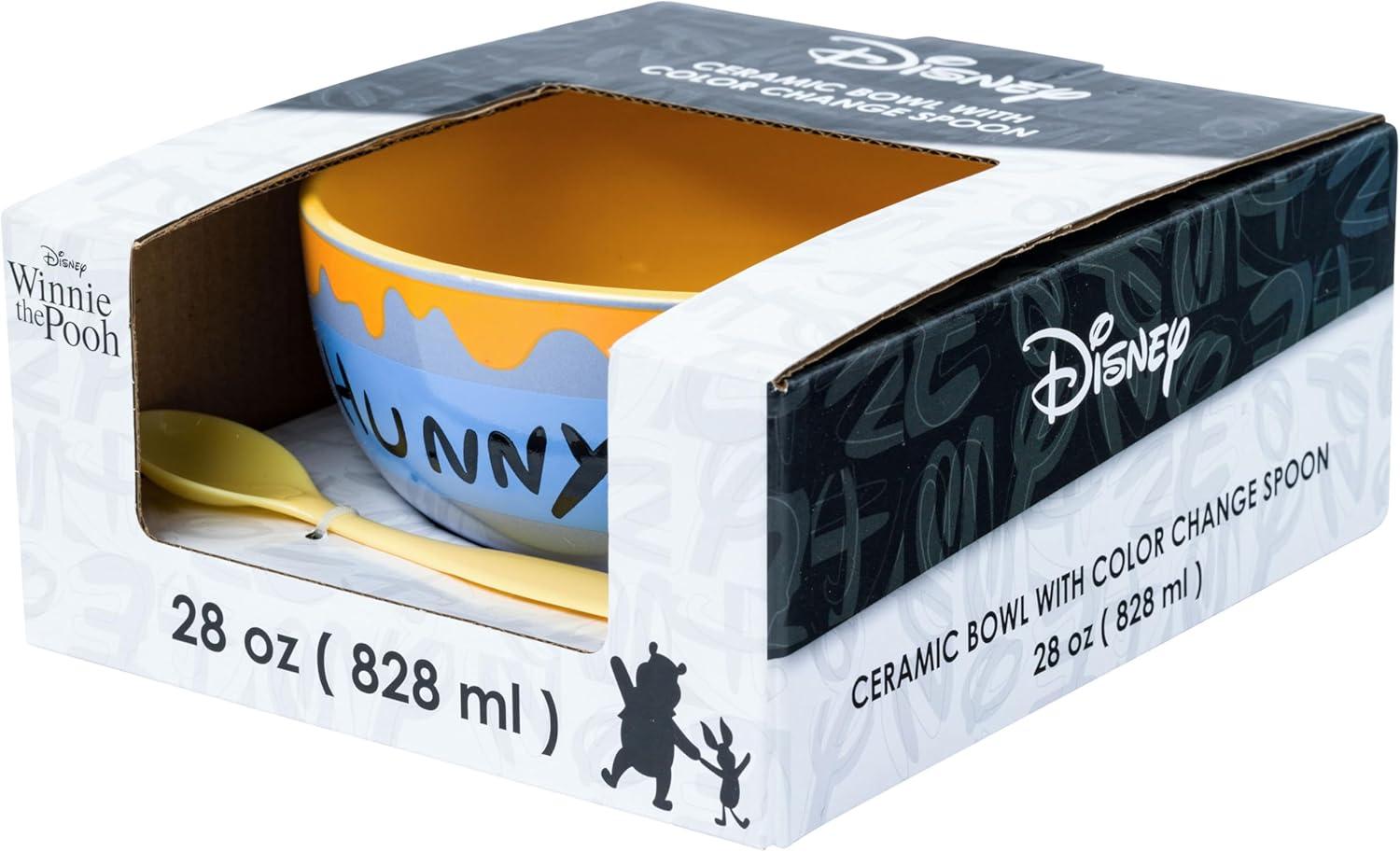 image:imageSilver Buffalo Disney Lilo and Stitch Tropical Ceramic Bowl with Color Changing Spoon Featuring Stitch 28 OuncesWinnie the Pooh Hunny Pot