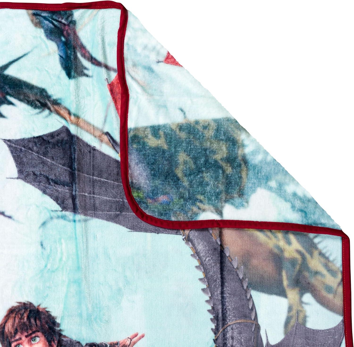 image:imageSilver Buffalo How to Train Your Dragon Hiccup and Fury in Jungle Sublimation Plush Fleece Throw Blanket 45 X 60 250gsm
