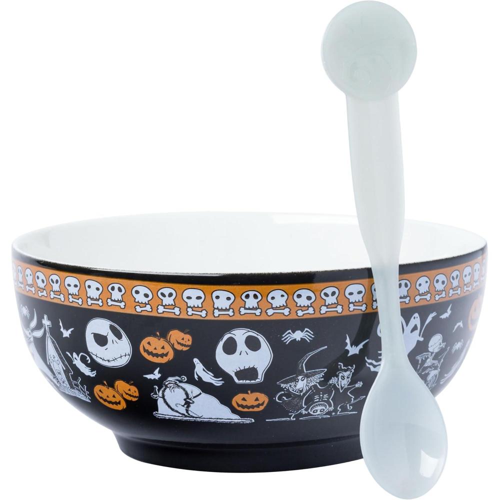 image:imageSilver Buffalo Disney Lilo and Stitch Tropical Ceramic Bowl with Color Changing Spoon Featuring Stitch 28 OuncesNightmare Before Christmas