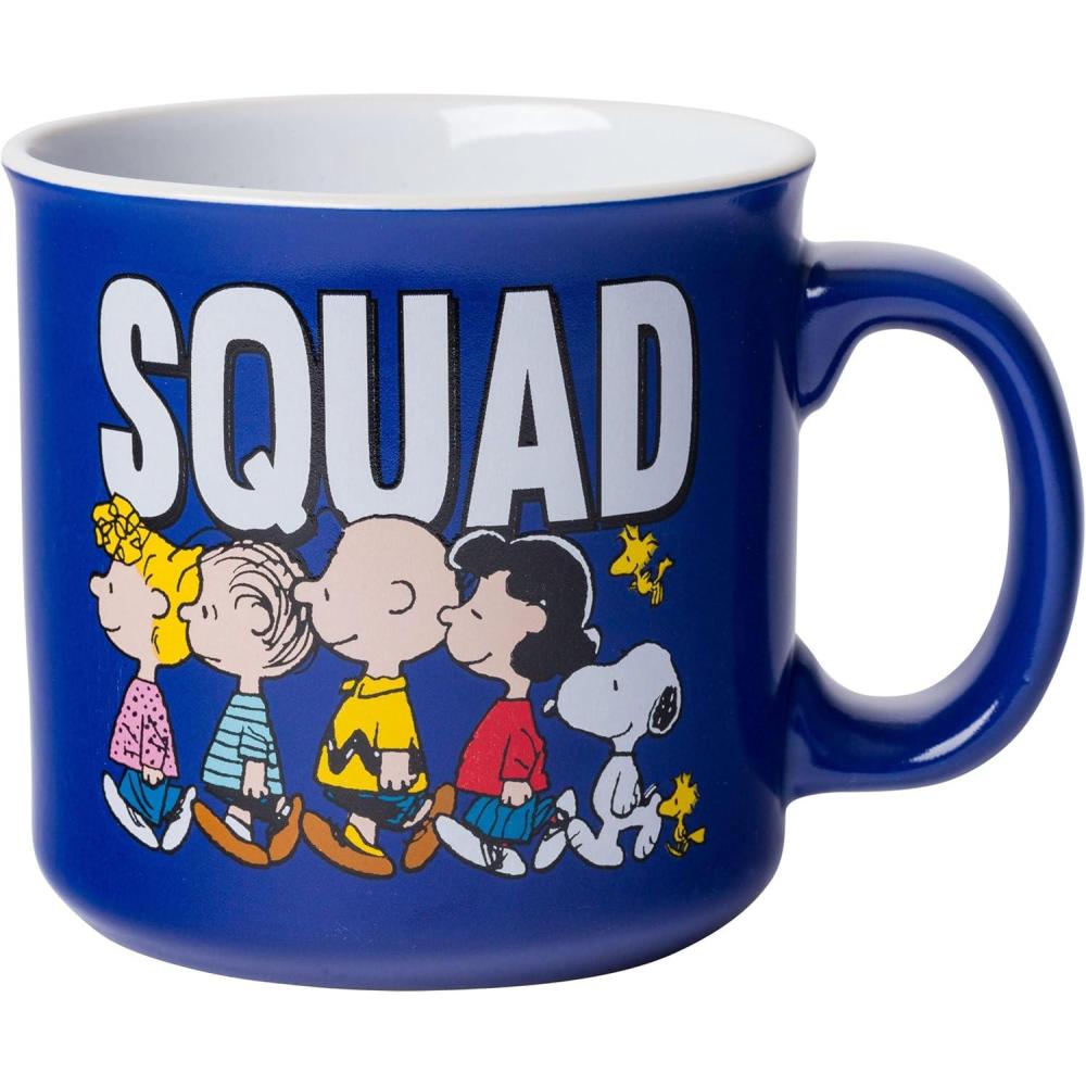 image:imageSilver Buffalo Peanuts Snoopy Woodstock Happy Dance Wax Resist 20oz Ceramic Camper MugPeanuts Squad Camper