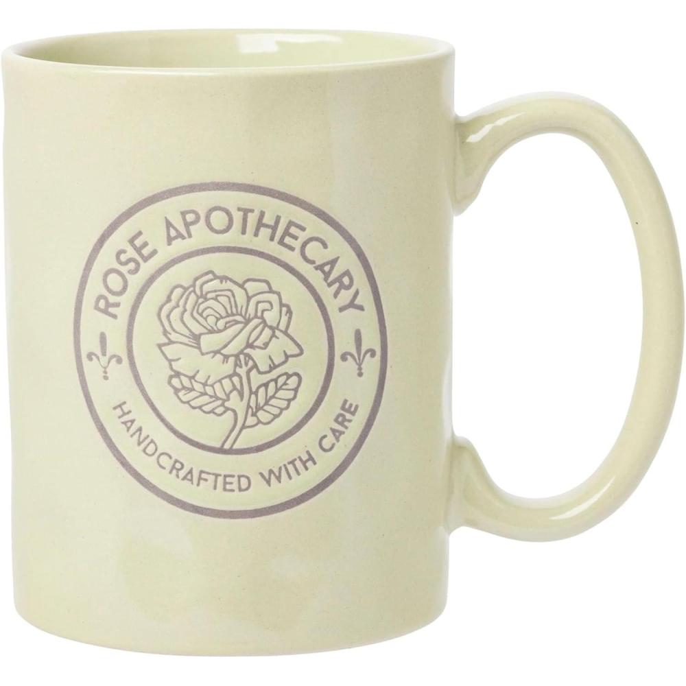 image:imageSilver Buffalo Schitts Creek Rose Apothecary Circle Badge Wax Resist Ceramic Pottery Mug 17 Ounces