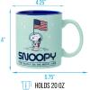 Silver Buffalo Peanuts Snoopy Woodstock Happy Dance Wax Resist 20oz Ceramic Camper Mug(Peanuts First Beagle on the Moon)