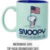 Silver Buffalo Peanuts Snoopy Woodstock Happy Dance Wax Resist 20oz Ceramic Camper Mug(Peanuts First Beagle on the Moon)
