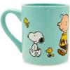 Silver Buffalo Peanuts Snoopy Woodstock Happy Dance Wax Resist 20oz Ceramic Camper Mug(Peanuts Group Profile Walk)