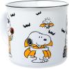 Silver Buffalo Peanuts Snoopy Woodstock Happy Dance Wax Resist 20oz Ceramic Camper Mug(Peanuts Halloween Costumes (Camper))