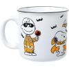 Silver Buffalo Peanuts Snoopy Woodstock Happy Dance Wax Resist 20oz Ceramic Camper Mug(Peanuts Halloween Costumes (Camper))