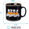 Silver Buffalo Peanuts Snoopy Woodstock Happy Dance Wax Resist 20oz Ceramic Camper Mug(Peanuts Happy Halloween (Camper))