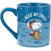 Silver Buffalo Peanuts Snoopy Woodstock Happy Dance Wax Resist 20oz Ceramic Camper Mug(Peanuts Snoopy I Need My Space)