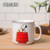 Silver Buffalo Peanuts Snoopy Woodstock Happy Dance Wax Resist 20oz Ceramic Camper Mug(Peanuts Snoopy and Woodstock (Camper))