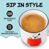 Silver Buffalo Peanuts Snoopy Woodstock Happy Dance Wax Resist 20oz Ceramic Camper Mug(Peanuts Snoopy and Woodstock (Camper))