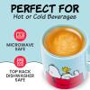 Silver Buffalo Peanuts Snoopy Woodstock Happy Dance Wax Resist 20oz Ceramic Camper Mug(Peanuts Snoopy and Woodstock House)
