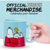Silver Buffalo Peanuts Snoopy Woodstock Happy Dance Wax Resist 20oz Ceramic Camper Mug(Peanuts Snoopy and Woodstock House)