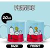 Silver Buffalo Peanuts Snoopy Woodstock Happy Dance Wax Resist 20oz Ceramic Camper Mug(Peanuts Snoopy and Woodstock House)