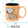 Silver Buffalo Peanuts Snoopy Woodstock Happy Dance Wax Resist 20oz Ceramic Camper Mug(Peanuts Snoopy and Woodstock as Mummies)