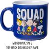 Silver Buffalo Peanuts Snoopy Woodstock Happy Dance Wax Resist 20oz Ceramic Camper Mug(Peanuts Squad (Camper))
