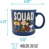 Silver Buffalo Peanuts Snoopy Woodstock Happy Dance Wax Resist 20oz Ceramic Camper Mug(Peanuts Squad (Camper))
