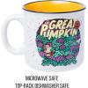 Silver Buffalo Peanuts Snoopy Woodstock Happy Dance Wax Resist 20oz Ceramic Camper Mug(Peanuts The Great Pumpkin (Camper))