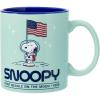 Silver Buffalo Peanuts Snoopy Woodstock Happy Dance Wax Resist 20oz Ceramic Camper Mug(Peanuts First Beagle on the Moon)