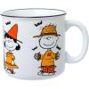 Silver Buffalo Peanuts Snoopy Woodstock Happy Dance Wax Resist 20oz Ceramic Camper Mug(Peanuts Halloween Costumes (Camper))