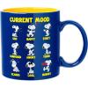Silver Buffalo Peanuts Snoopy Woodstock Happy Dance Wax Resist 20oz Ceramic Camper Mug(Peanuts Snoopy Moods)