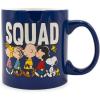 Silver Buffalo Peanuts Snoopy Woodstock Happy Dance Wax Resist 20oz Ceramic Camper Mug(Peanuts Squad)