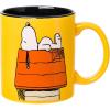 Silver Buffalo Peanuts Snoopy Woodstock Happy Dance Wax Resist 20oz Ceramic Camper Mug(Peanuts Trick or Treat)