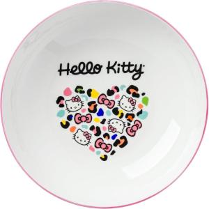 Silver Buffalo Disney Lilo and Stitch Tropical Ceramic Bowl with Color Changing Spoon Featuring Stitch, 28 Ounces(Hello Kitty Leopard Heart)
