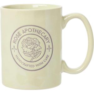 Silver Buffalo Schitt’s Creek Rose Apothecary Circle Badge Wax Resist Ceramic Pottery Mug, 17 Ounces