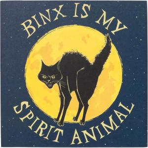 Silver Buffalo Disney Hocus Pocus “Binx is my Spirit Animal” Box Wall Sign Featuring Binx, 6″ x 6″ x 1.5″