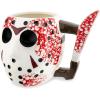 Silver Buffalo Warner Bros Friday The 13th Jason Mask with Knife Ceramic Coffee 3D Sculpted Mug, 1 Count (Pack of 1), Multicolor, 20 fluid ounce.(Multicolor)