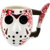 Silver Buffalo Warner Bros Friday The 13th Jason Mask with Knife Ceramic Coffee 3D Sculpted Mug, 1 Count (Pack of 1), Multicolor, 20 fluid ounce.(Multicolor)