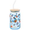 Silver Buffalo Gilmore Girls Glass Tumbler with Bamboo Lid and Glass Straw Featuring Luke’s Diner Designs, 16 Ounces
