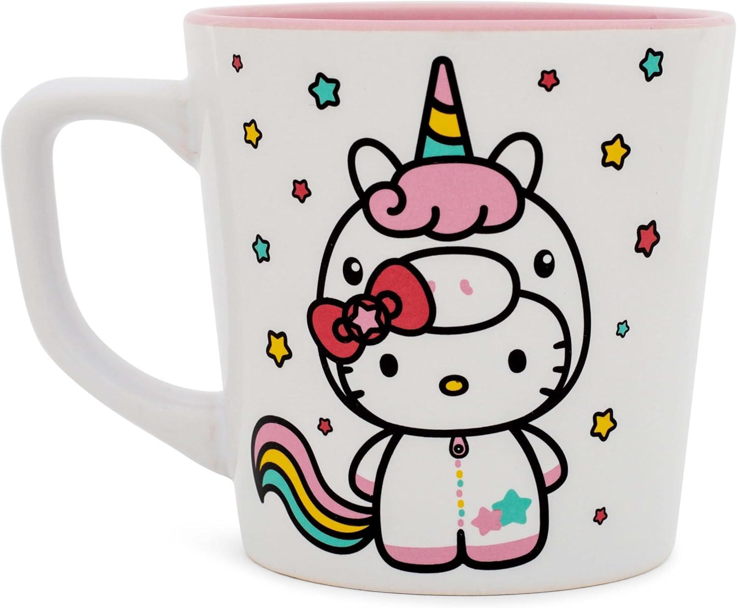image:imageSilver Buffalo Hello Kitty Unicorn 17oz Wide Latte Ceramic Mug
