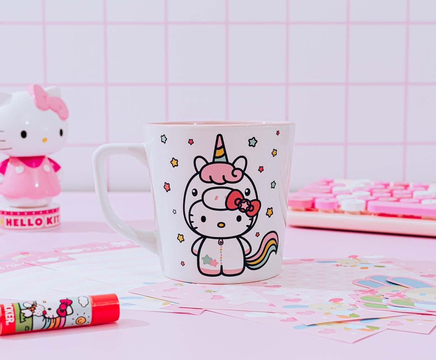 image:imageSilver Buffalo Hello Kitty Unicorn 17oz Wide Latte Ceramic Mug