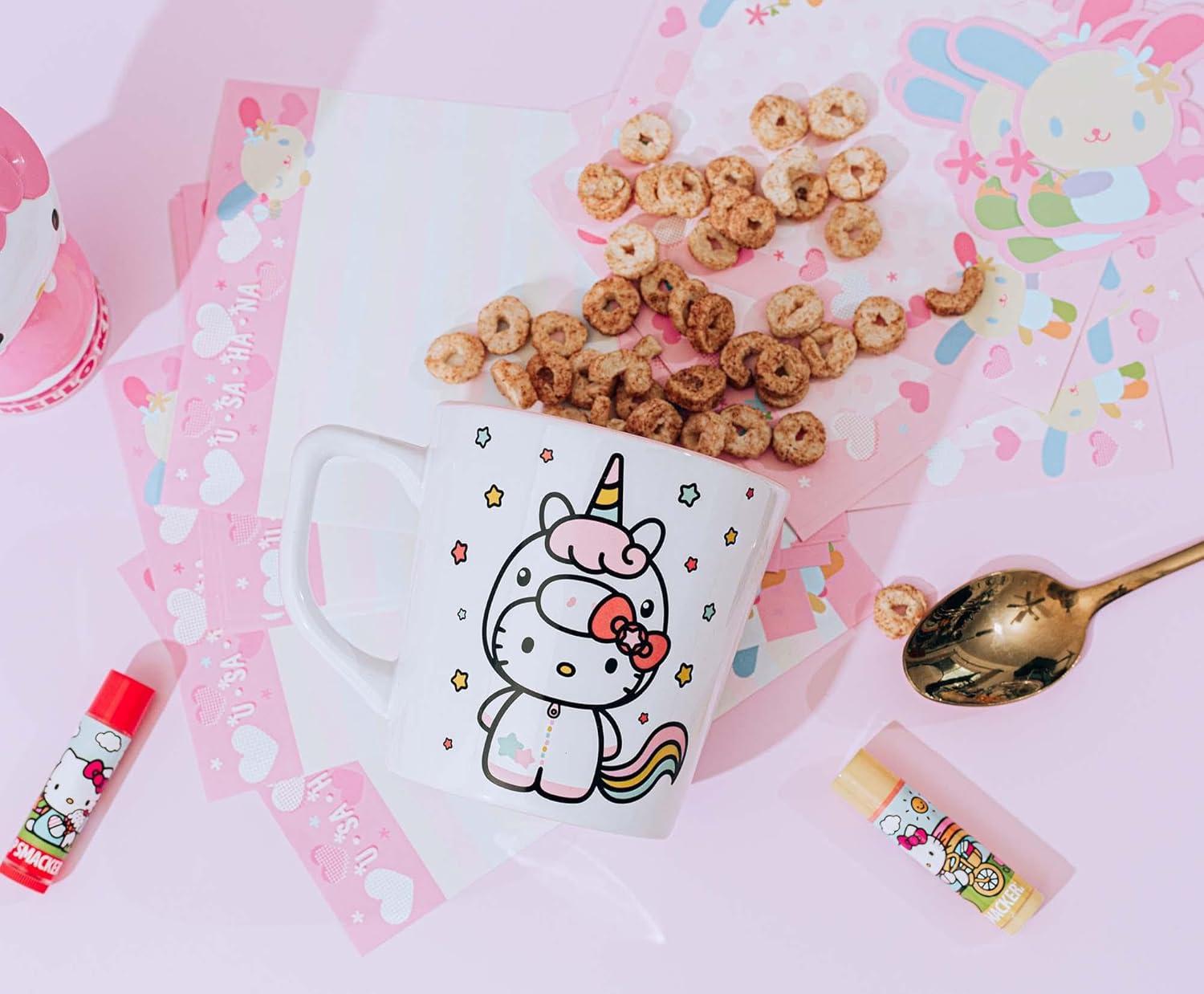 image:imageSilver Buffalo Hello Kitty Unicorn 17oz Wide Latte Ceramic Mug