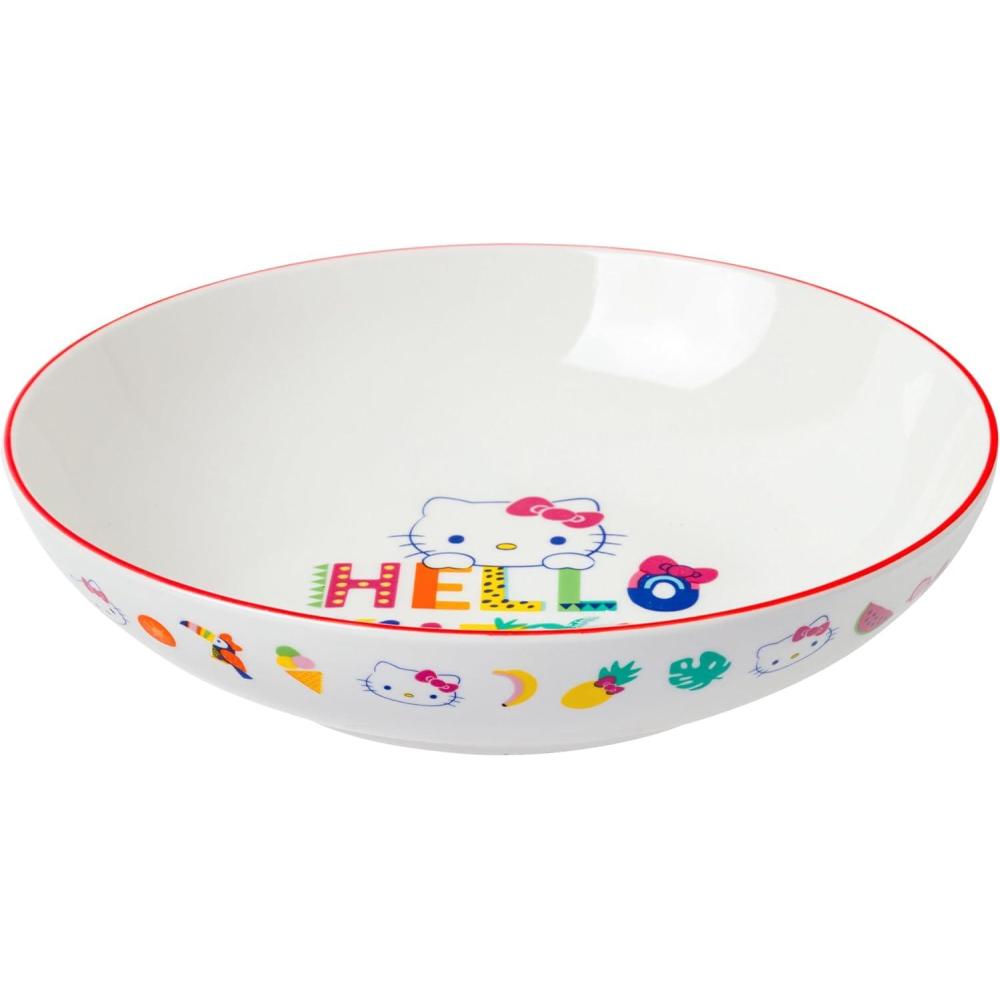 image:imageSilver Buffalo Hello Kitty Tropical Name 9 Coupe Ceramic Dinner Bowl