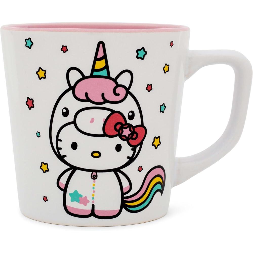 image:imageSilver Buffalo Hello Kitty Unicorn 17oz Wide Latte Ceramic Mug