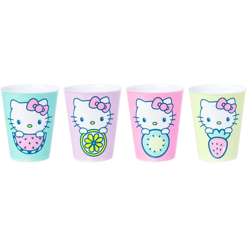 image:imageSilver Buffalo Sanrio Hello Kitty 4 Piece Plastic Mini Cup Set 15 Ounces