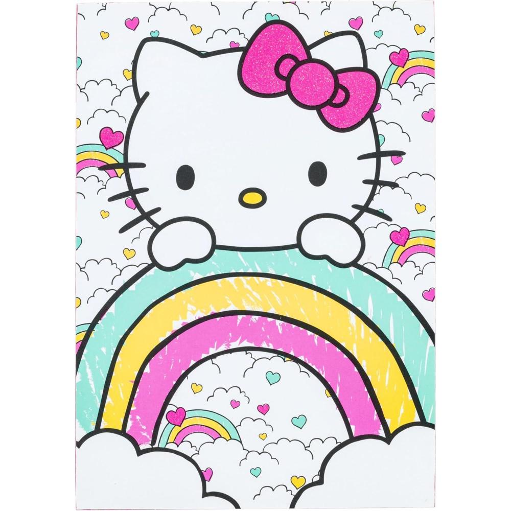 image:imageSilver Buffalo Sanrio Hello Kitty Rainbow Glitter Box Sign Wall Art 5 x 15 x 7