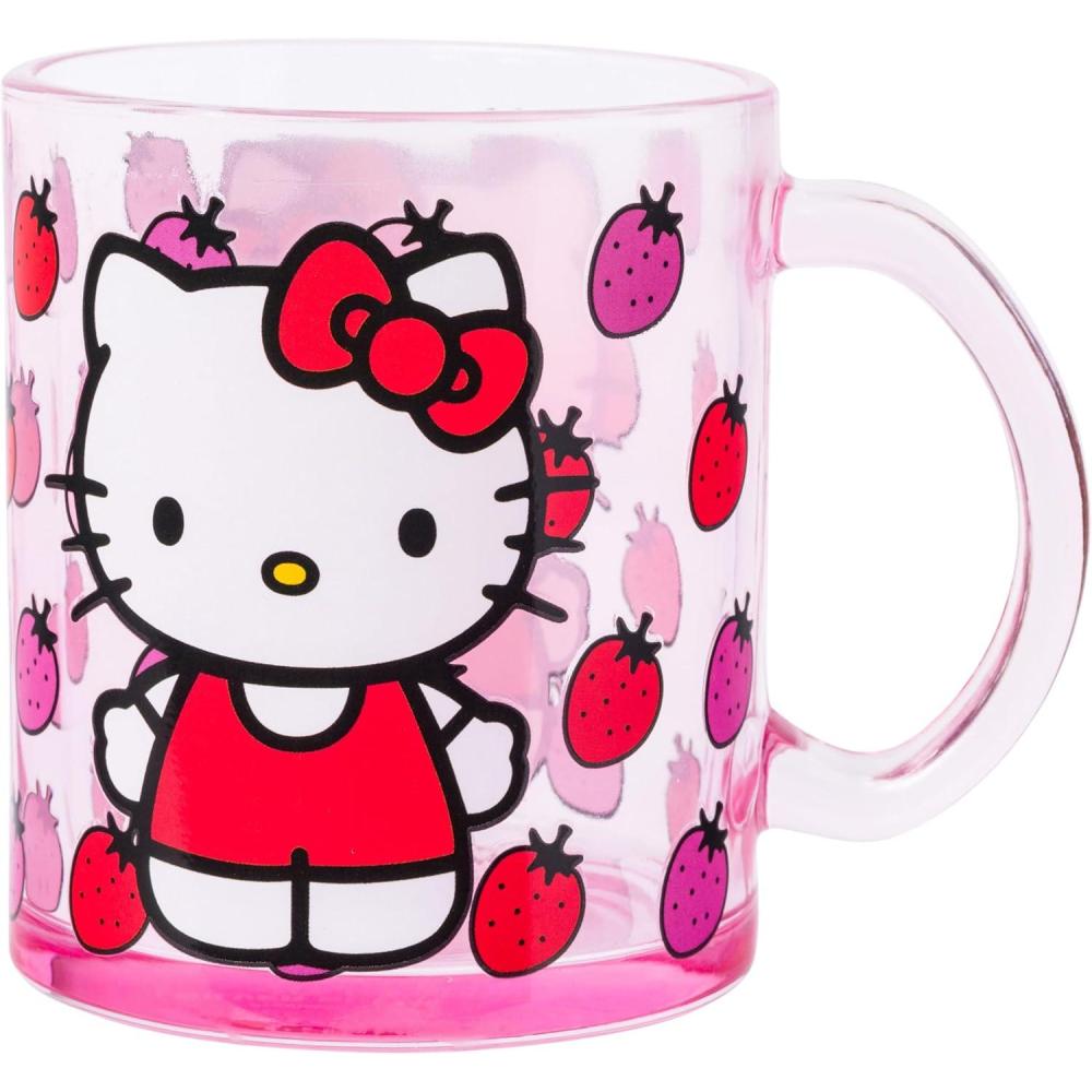 image:imageSilver Buffalo Sanrio Hello Kitty Strawberry Glass Coffee Mug 175 Ounces