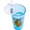 Silver Buffalo Hello Kitty Script Logo Pink 16oz Pint Glass w Lid and Glass Straw(Blue/Multi)