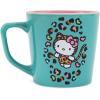 Silver Buffalo Sanrio Hello Kitty Leopard Wide Latte Ceramic Mug, 17 Ounces