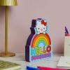 Silver Buffalo Sanrio Hello Kitty Rainbow Large Die Cut MDF Box Wall Sign, 6.4” x 1.18” 8”