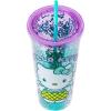 Silver Buffalo Sanrio Hello Kitty Summer Bod Ready Pineapple Swimsuit Plastic Confetti Cold Cup with Lid and Straw, 32 Ounces(Hello Kitty Summer Ready)