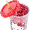 Silver Buffalo Sanrio Hello Kitty Summer Bod Ready Pineapple Swimsuit Plastic Confetti Cold Cup with Lid and Straw, 32 Ounces(Multicolor)