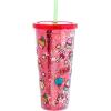 Silver Buffalo Sanrio Hello Kitty Summer Bod Ready Pineapple Swimsuit Plastic Confetti Cold Cup with Lid and Straw, 32 Ounces(Multicolor)